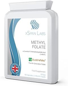Methyl Folate 600µg - 90 Capsules as Quatrefolic 5-MTHF Supplement 6S-5-methyltetrahydrofolate – The 4th Generation of Folate a Highly bioactive Form of Folic Acid/Vitamin B9 – Made in The UK