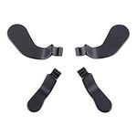 eXtremeRate 4 pcs Metal Black Stainless Steel Paddles, Replacement Parts Video Games Accessories Kits Interchangeable Hair Trigger Locks for Xbox One Elite Xbox Elite Seies 2 & Elite 2 Core Controller