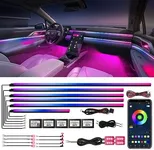 Dreamcolor Acrylic Interior Car Lights, WEBUPAR Car Accessories 18 in 1 Car LED Strip Lights with APP Control and 213 Modes, 175 inches 593 LEDs Fiber Optic Lights, RGB Neon Car Lighting