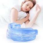Snoring Aid Mouthpiece, Adjustable and Comfortable Dental Guard for Restful Nights, Reusable and Portable Sleep Mouth Guard with Case, Suitable for Men and Women (Blue)