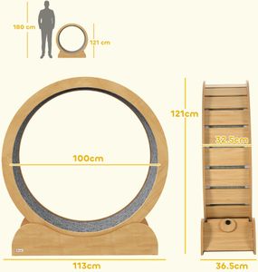 PawHut Cat Exercise Wheel – 39.4" Large Running Wheel for Indoor Cats