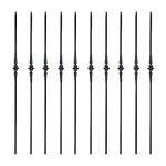 TOUCAN Staircase Iron Balusters (Box of 10) Stair Parts 1/2" Square Metal Balusters - Hollow Single Spoon Staircase Spindles (Real Satin Black), TFHB03-2