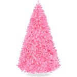 Best Choice Products Artificial Christmas Tree, 9ft Premium Unlit Pine Design, Dense Branches Realistic Holiday Décor​ w/Easy Assembly - Pink