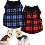 Chihuahua Dog Sweaters for Small Dogs, Fleece Puppy Clothes for Yorkie Teacup, Winter Warm Tiny Dog Sweater with D Ring, Extra Small Dog Clothing for Boy Girl XXS XS 2 Pieces (XX-Small)