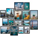 Giftgarden Black Picture Frames 16 Pack for Two Sizes Photos, 8pcs 8x10 and 8pcs 5x7, Multi Gallery Wall Frame Collage or Tabletop Display