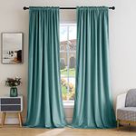 MIULEE Teal Velvet Curtains Thermal Insulated Blackout Curtain Drapes for Bedroom Living Room Darkening 84 Inches Long Curtains Panels Rod Pocket Set of 2