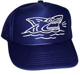 ThatsRad Toddler Kid's Navy Blue Shark Snapback Mesh Trucker Hat Cap