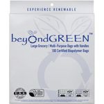 beyondGREEN Plant-Based Large Grocery/Multi-Purpose Bags with Handles - 100 Bags - 10 in x 20 in