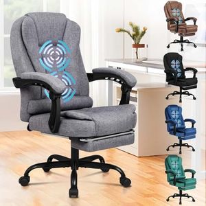 ALFORDSON Silla de Oficina ergonómica con Masaje, reposapiés y reclinación de 150°, Silla ejecutiva de Terciopelo con Elevador de Gas SGS, Silla giratoria para Juegos