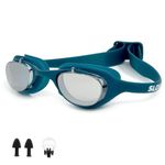 SLOVIC Blue Swimming Goggles for Adults | Swimming Goggle for Men and Women | Anti Fog | UV Protection | Leak Proof | Black | Silicone Strap with Extra Expandability