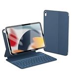 HOU iPad 10th Generation Case with Keyboard,Smart Keyboard Folio,Ultra Slim iPad Keyboard 10th Generation,Keyboard Case for iPad 10th Generation 10.9“2022,Magnetic Charging,Adjustable Angle Blue