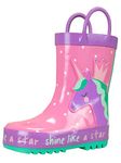 Harry Bear Girls Wellington Boots Unicorn Pink 6