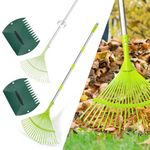 Altdorff Leaf Rake Set Steel, Adjustable Garden Rakes for Leaves, Lawns and Yards, Lightweight Leaf Scoop-Gardening Grabbers for Leaf Lawn Grass Removal