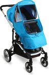 [Manito] Elegance Beta Cover/Cover for Baby Stroller and Pushchair, Rain Cover, Wind Weather Shield for outdoor strolling, Eye Protective Wide Windows (Blue)