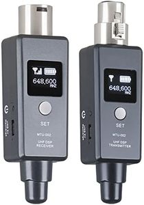 Micphone Transmitter, REFENG 1 Pair Microphone Wireless System Micphone Wireless Transmitter System, UHF DSP Transmitter & Receiver Mic/Line Two Modes for Dynamic/Condenser Microphone