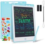 Coolzon Colourful LCD Writing Tablet Kids, 10 Inch Erasable Writing Tablet with Lock Function Kids Drawing Pad for Painting Drawing and Memo Lists,Free Animal Cartoon Stickers,Blue