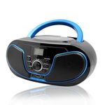 LONPOO CD Player Portable Boombox FM Radio, Bluetooth MP3/CD Player, with Aux-in, USB&Headphone Jack
