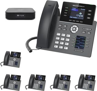 Ring-U Hello Hub Small Business PBX Phone System and Service VOIP 6-Phone Bundle (Hello Hub + 6 Executive Phones with WiFi + Bluetooth) ring-u Telephone Service Required.