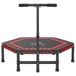 Dolphy 50" Hexagon Trampoline Rebounder with Adjustable handrail Covered Bungee Rope System for Adults Kids Fitness,Indoor/Outdoor/Garden/Yoga Workout Exercise - Max Limit 100 kg.