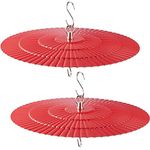 2 Pack 11.2" Metal Bird Feeder Rain Guard, Red Dome Cover Umbrella for Hummingbird Feeder Oriole Feeder, Squirrel Baffles for Bird Feeders