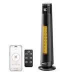 FLANUR Indoor Electric Space Heaters, 2000W PTC Ceramic Heater with WiFi & Voice Control, 70° Oscillation for 220 sq.ft, 3 Heat Modes, 12H Timer, 45dB Smart Space Heaters for Office & Home Use, Black