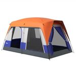 Outsunny 6-7 Man Camping Tent, 3000mm Waterproof Family Tent with Sewn in Groundsheet and Top Light Hook, Portable with Bag, for Fishing Hiking Festival, Orange