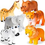 XY-WQ Bath Toys No Hole, for Infants 6-12& Toddlers 1-3, No Hole Bathtub Toys (Animal, 6 Pcs with Mesh Bag)