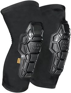 Klein Tools 60611 Knee Pads, Heavy Duty Padded Knee Sleeves, Breathable Mesh Back, Elastic Cuff with Slip-Resistant Silicone, Black, L/XL