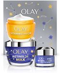 Olay Moisturiser Gift Box, Womens Skin Care Gift Sets & Kits, Vitamin C + AHA 24 Face Cream 50ml, Retinol 24 MAX Night Cream 50ml & Eye Cream 15ml For Smooth & Glowing Skin