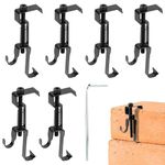 JIANWEI Brick Hanger Brick Hooks, 6pcs Stainless Steel Brick Wall Clips with L-Shaped Wrench, Heavy Duty Brick Hangers for Hanging Photos Frames Outdoor Planters Wreaths 1.75-2.8inch(Black)