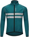 WOSAWE Men's High Visibility Cycling Wind Jacket Water Resistance Reflective Windbreaker, Blue M