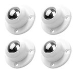 HASTHIP® 4pcs Caster Wheel Self Adhesive Caster Wheel 360° Swivel Wheels for Furniture, Small Appliance, DIY Modification Moving Table Heavy Duty Caster Wheels 200Kg Loading Capacity, White