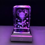 Trcousoa 3D Rose Butterfly Crystal Multicolor Night Light Mood Light, I Love You Gifts Ideas for Girlfriend Wife Mum Her Women, Anniversary Valentines Birthday Wedding Unique Special Presents