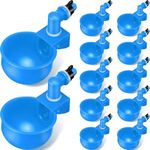 Bethlehem Poultry Drinking Cups Set of 12 Blue, Automatic Refill Chicken Duck Water Feeder, Nipple Drinker for Hens, Quail, Birds, Farm Poultry Watering System.