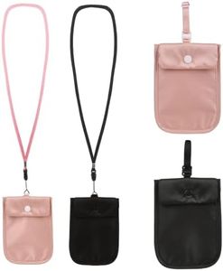 patscorai Travel Bra Wallet for Women Hidden Bra Wallet for Travel Under Clothes Secret Pouch(Black, Pink)