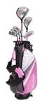 MacGregor Golf Junior Girls DCT3000 Premium Golf Club & Stand Bag Package Set, Pink/White, Right Hand 6-8 Years