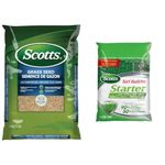 Scotts Grass Seed All Purpose Mix 5kg & 3219 Turf Builder Starter Lawn Food for New Grass 24-25-4, 4.7kg for Coverage of 320m²