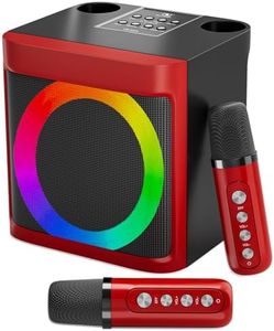 Karaoke Machine for Kids Adults - Portable Bluetooth Speaker with 2 Wireless Microphones, Singing Machine for Party, Birthday Gifts for Girls Boys Ages 4, 5, 6, 7, 8,9,10,11, 12+ Years Old