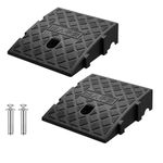 TranRantic 2PCS Kerb Ramps, 25×27×7cm Wheelchair Ramps, Threshold Ramps for Doorways, Portable Curb Ramps for Mobility Scooters, Car Vehicle, Driveway, with Expansion Bolts and Reflective Stickers