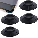 GNAUMORE Washing Machine Feet Pads,Non-slip Fixed Anti-deviation,Anti Vibrant Rubber Feet Damper Pads,Washing Machine Tumble Dryer Vibration Dampers,Black Floor Mats,(4pcs)