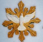 KariGhar® Faith Dove Holy Spirit Catholic Wall Hanging Idol Perfect for Prayer Room / Drawing Room / Decoration & Gifting A0055 (3 x 13 x 13 cm) (5 x 5 INCH), Multicolor