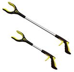 2-Pack 32 Inch and 19 Inch Grabber Reacher with Rotating Jaw - Mobility Aid Reaching Assist Tool