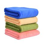 Yellow Weaves Super Soft Microfiber Hand Towels, Gym & Workout Towels 400 GSM(4 Pieces) Multicolor