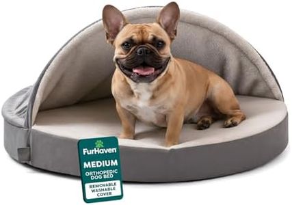 Furhaven 26" Round Orthopedic Dog Bed Sherpa & Suede Snuggery w/Removable Washable Cover - Gray, 26-inch