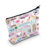 MEIKIUP Las Vegas Makeup Travel Bag Las Vegas Souvenirs Makeup Bag Welcome to Las Vegas Gift Las Vegas Trip Gift (CA Las Vegas Bag)