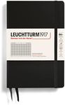 LEUCHTTURM1917 368517 Notebook Paperback (B6+), Hardcover, 219 Numbered Pages, Black, Squared