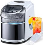 Ice Maker Countertop Machine with Self-Cleaning Function，26LBS in 24 Hours, 9 Ice Cubes Ready in 6 Mins, Compact Ice Cube Maker with Ice Scoop & Basket for Home Kitchen Office Bar (White)