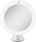 Zadro LED Lighted 10X Magnification Z'Swivel Power Suction Cup Vanity Wall Mount Beauty Makeup Mirror, White