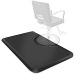 Saloniture 3 ft. x 5 ft. Salon & Barber Shop Chair Anti-Fatigue Floor Mat - Black Rectangle - 5/8 in. Thick