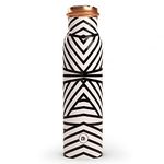 EB-Everything Beautiful Pure Copper Water Bottle Leak Proof Zebra Print Design for Yoga Class Work and Gym (1L, Pack of 1)